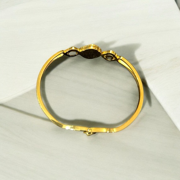 Stainless Steel Cuff Bracelets Evil Eye Drop Oil Blue Eyes. - Picture 4 of 4